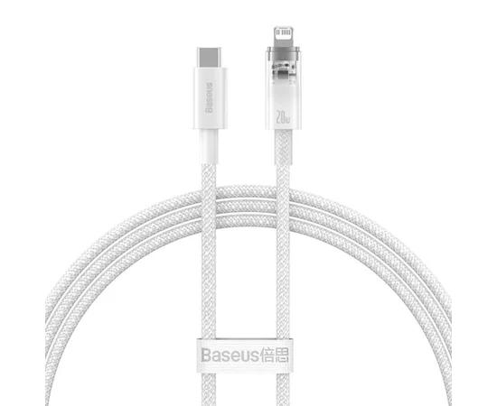 Дата кабель Baseus Explorer Type-C to Lightning 20W with Smart Temperature Control (1m) (CATS01020) White