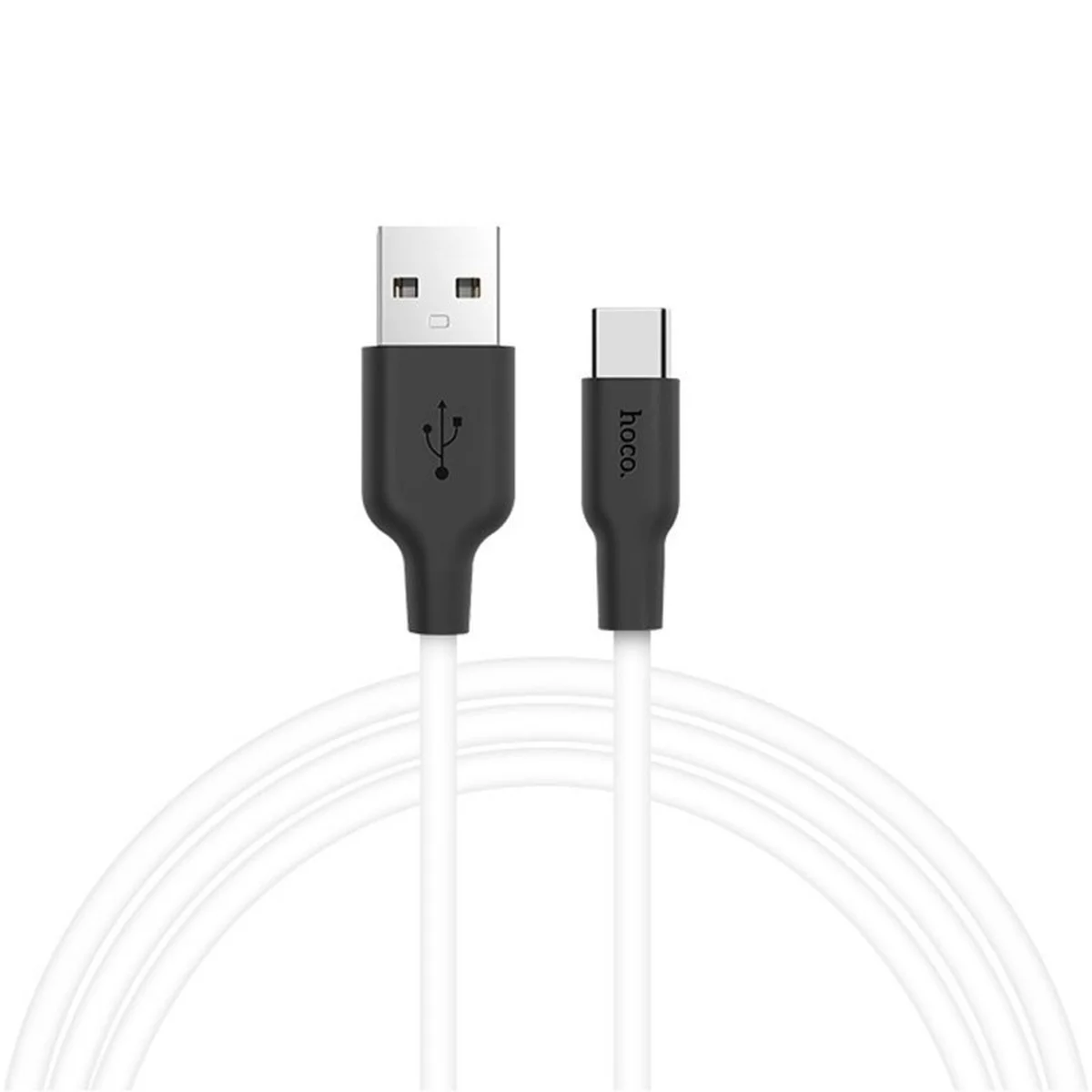 Дата кабель Hoco X21 Silicone Type-C Cable (1m) Черный / Белый