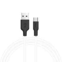 Дата кабель Hoco X21 Silicone Type-C Cable (1m) Черный / Белый