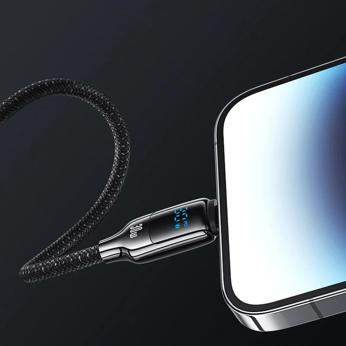 Дата кабель Usams US-SJ741 Digital Display HX Ser. Type-C to Lightning 30W (1.2m) Tarnish