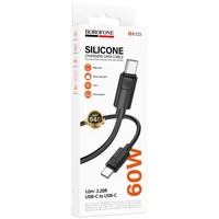 Дата кабель Borofone BX123 Leya Type-C to Type-C 60W (1m) Black