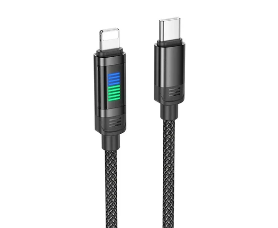 Дата кабель Hoco U126 Lantern 27W Type-C to Lightning (1.2m) Black