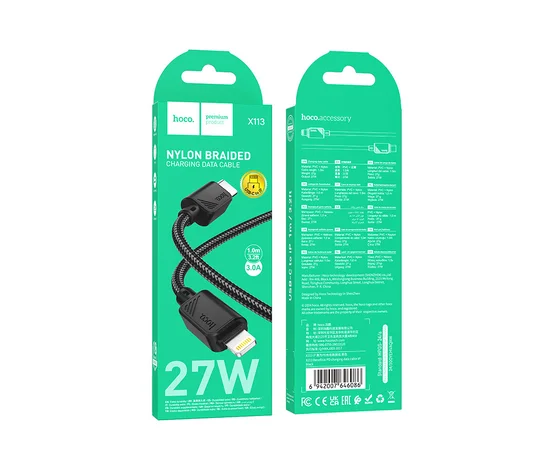 Дата кабель Hoco X113 Beneficio Type-C to Lightning (1m) Black