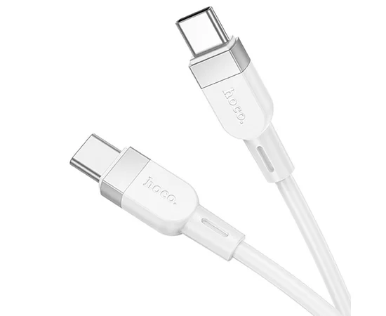 Дата кабель Hoco X109 Energy silicone Type-C to Type-C 60W (1m) White