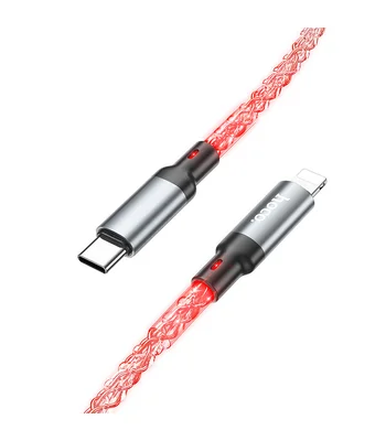 Дата кабель Hoco U112 Shine 20W Type-C to Lightning (1m) Gray