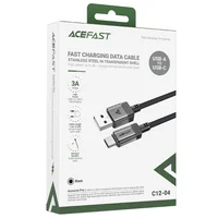 Дата кабель Acefast C12-04 USB to Type-C 3A (1.2m) Black