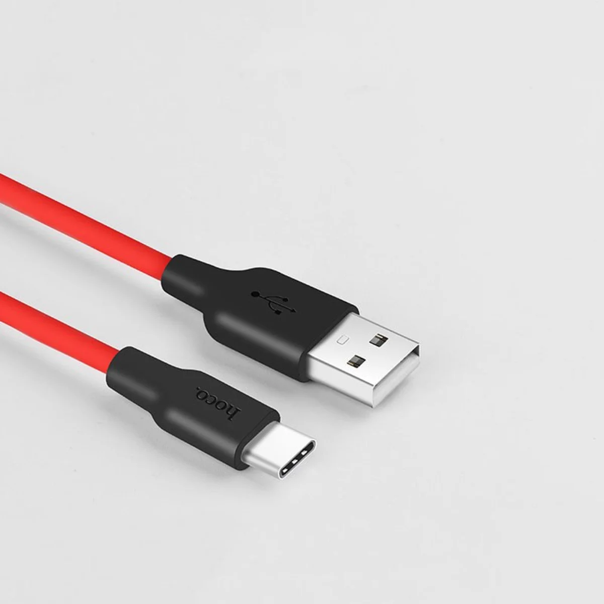 Дата кабель Hoco X21 Silicone Type-C Cable (1m) Черный / Красный
