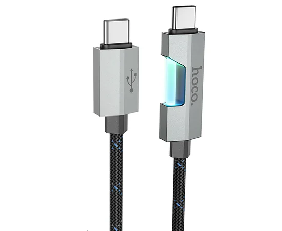 Дата кабель Hoco U123 Regent colorful 60W Type-C to Type-C (1.2m) Black