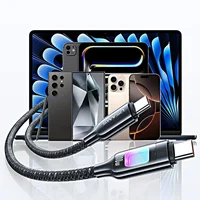 Дата кабель Usams US-SJ750 With Colorful Light TC Ser. Type-C to Type-C 100W (1.2m) Tarnish