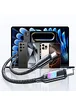 Дата кабель Usams US-SJ750 With Colorful Light TC Ser. Type-C to Type-C 100W (1.2m) Tarnish