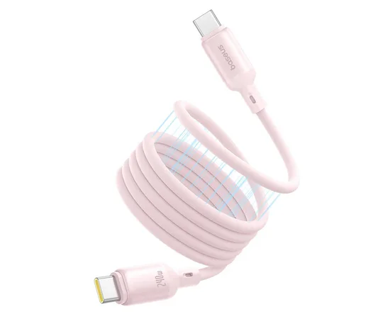 Дата кабель Baseus PicoGo Magnetic Liquid Silicone Type-C to Type-C 240W (1m) (P10376800) Baby Pink