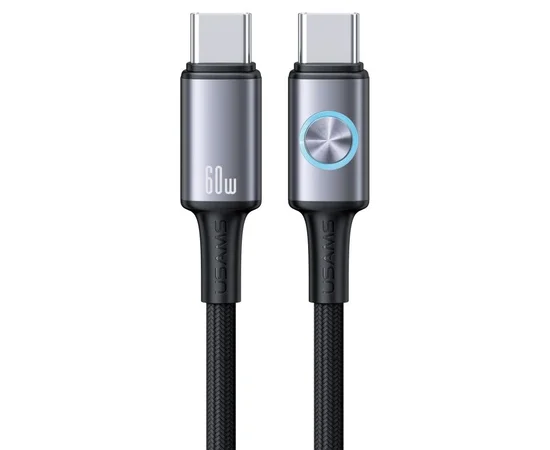 Дата кабель Usams US-SJ752 With Colorful Light Huan Ser. Type-C to Type-C 60W (1.2m) Tarnish