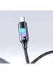 Дата кабель Usams US-SJ750 With Colorful Light TC Ser. Type-C to Type-C 100W (1.2m) Tarnish