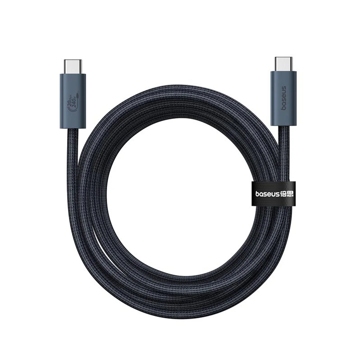 Дата кабель Baseus Flash 2 USB4 Full-Featured Type-C to Type-C 240W (1.8m) (P10311803112) Cluster Black