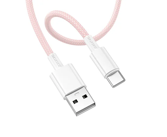 Дата кабель Borofone BX117 Source USB to Type-C 3A (1m) Pink
