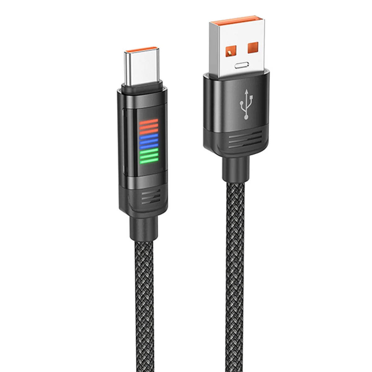Дата кабель Hoco U126 Lantern 5A USB to Type-C (1.2m) Black