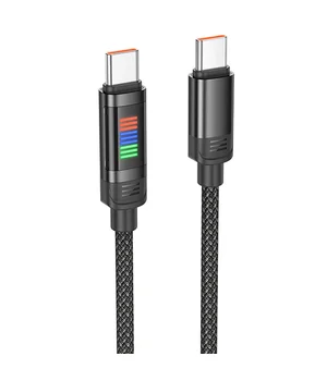 Дата кабель Hoco U126 Lantern 100W Type-C to Type-C (1.2m) Black