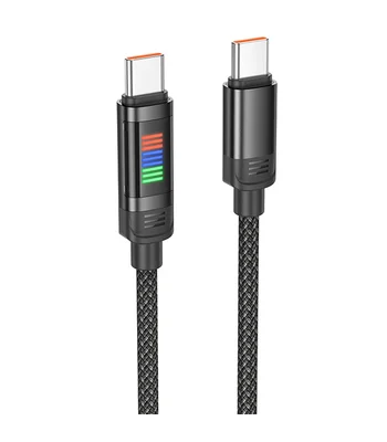 Дата кабель Hoco U126 Lantern 100W Type-C to Type-C (1.2m) Black