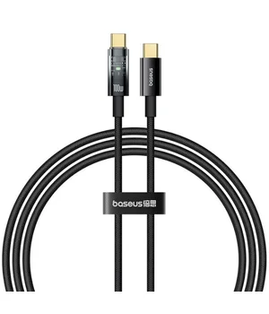 Дата кабель Baseus Explorer with Auto Shutdown Type-C to Type-C 100W (1m) (P103197031) Cluster Black