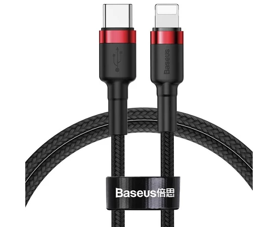 Дата кабель Baseus Cafule Type-C to Lightning PD 18W (1m) (CATLKLF) Red / Black