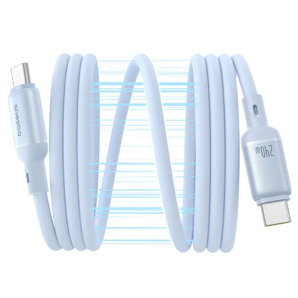 Дата кабель Baseus PicoGo Magnetic Liquid Silicone Type-C to Type-C 240W (1m) (P10376800) Galaxy Blue