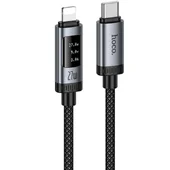 Дата кабель Hoco U148 Lord with display Type-C to Lightning 27W (1.2m) Black