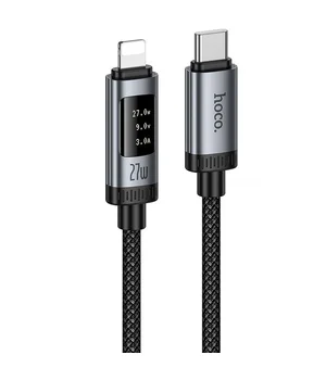 Дата кабель Hoco U148 Lord with display Type-C to Lightning 27W (1.2m) Black
