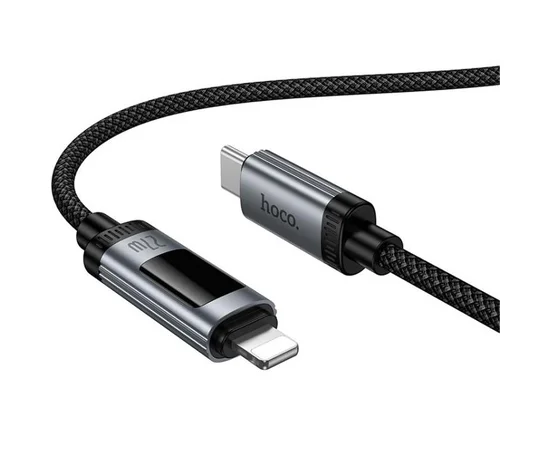 Дата кабель Hoco U148 Lord with display Type-C to Lightning 27W (1.2m) Black