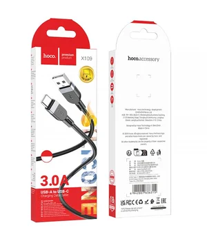 Дата кабель Hoco X109 Energy silicone USB to Type-C (3m) Black
