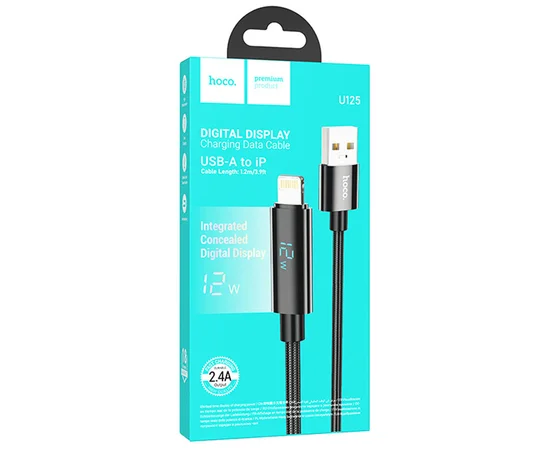Дата кабель Hoco U125 Benefit 27W Type-C to Lightning (1.2m) Black
