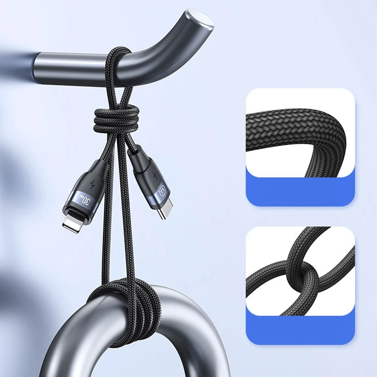 Дата кабель Usams US-SJ635 U85 Type-C to Lightning 30W (2m) Black