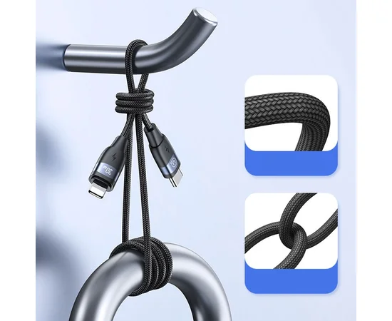 Дата кабель Usams US-SJ635 U85 Type-C to Lightning 30W (2m) Black