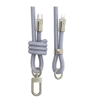 Дата кабель-шнурок Hoco GH7 Elegant Type-C to Lightning (1.8m) Denim Blue
