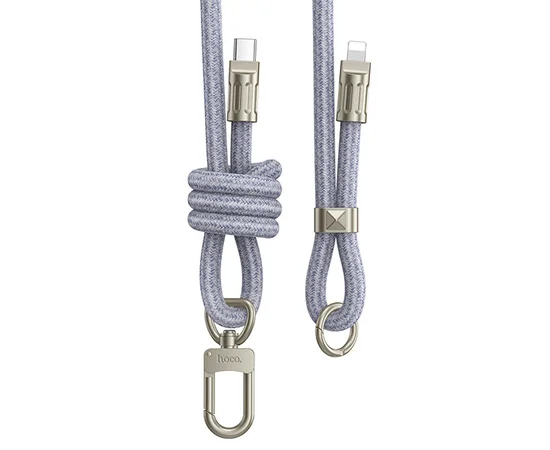 Дата кабель-шнурок Hoco GH7 Elegant Type-C to Lightning (1.8m) Denim Blue