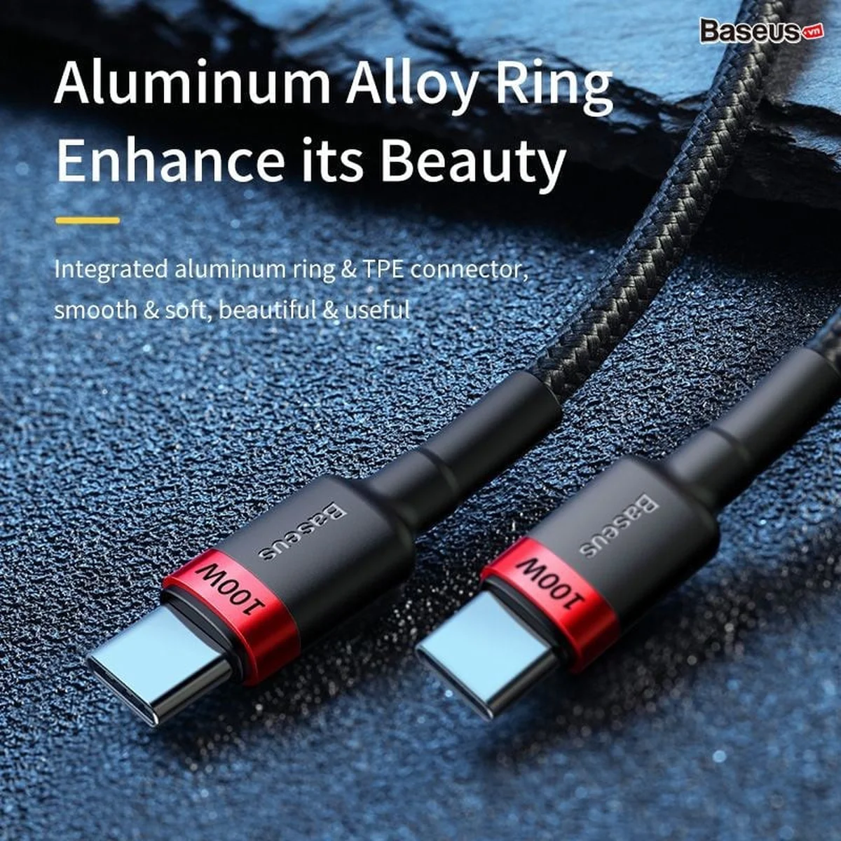 Дата кабель Baseus Cafule Type-C to Type-C PD2.0 100W (2m) (CATKLF-AL) Red / Black