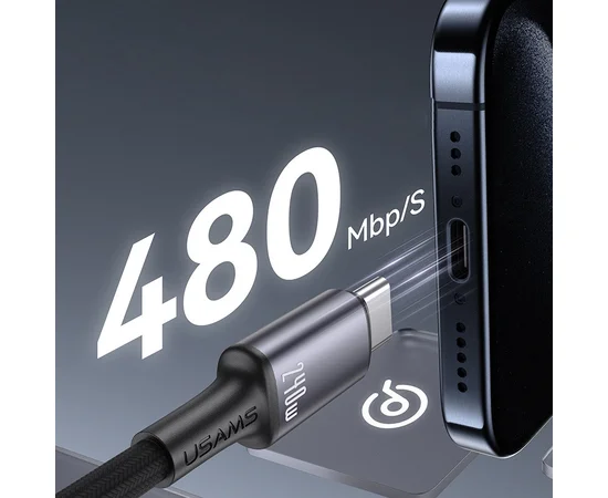 Дата кабель Usams US-SJ751 With Colorful Light Huan Ser.