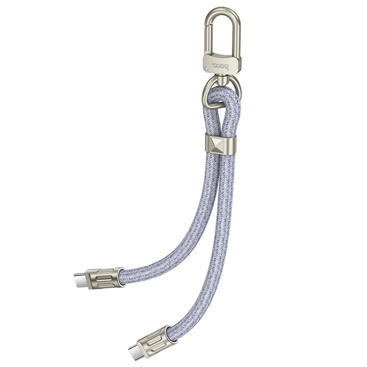 Дата кабель-шнурок Hoco GH5 Elegant Type-C to Type-C (0.21m) Denim Blue