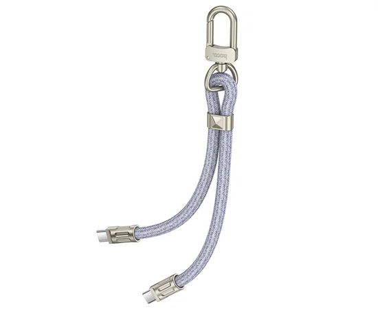 Дата кабель-шнурок Hoco GH5 Elegant Type-C to Type-C (0.21m) Denim Blue