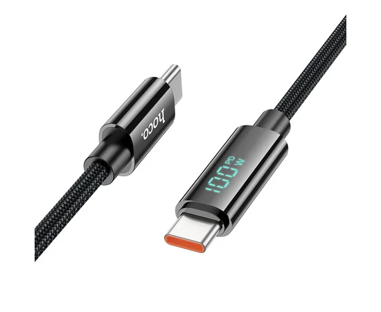 Дата кабель Hoco U125 Benefit 100W Type-C to Type-C (1.2m) Black
