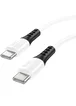 Дата кабель Hoco X82 Silicone Type-C to Type-C 60W (1m) White