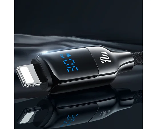 Дата кабель Usams US-SJ741 Digital Display HX Ser. Type-C to Lightning 30W (1.2m) Tarnish