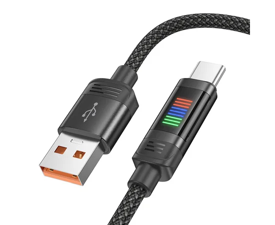 Дата кабель Hoco U126 Lantern 5A USB to Type-C (1.2m) Black