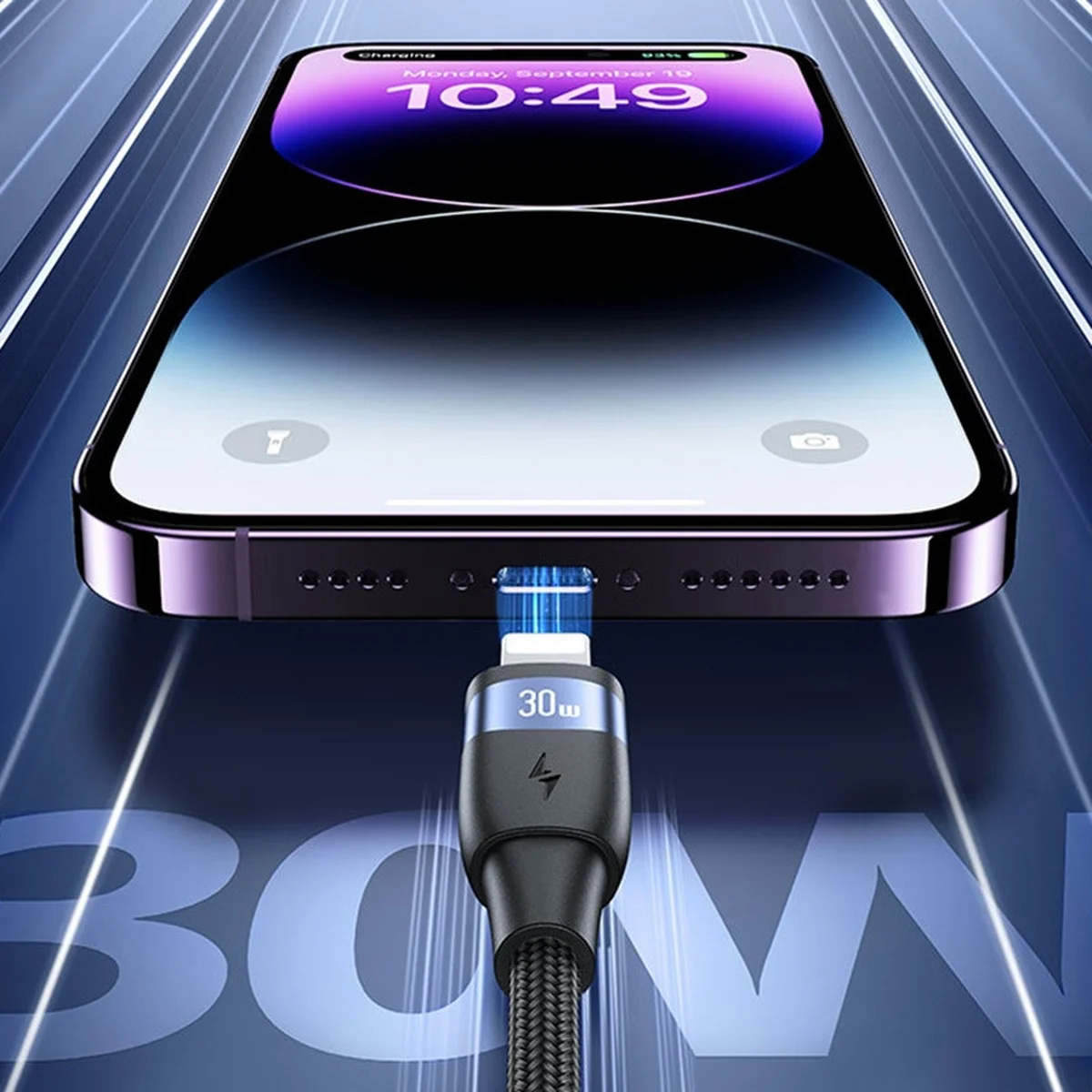 Дата кабель Usams US-SJ635 U85 Type-C to Lightning 30W (2m) Black