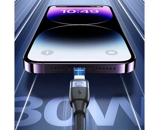 Дата кабель Usams US-SJ635 U85 Type-C to Lightning 30W (2m) Black