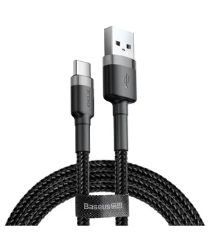 Дата кабель Baseus Cafule USB to Type-C Cable 3A (0.5m) (CATKLF-A) Серый / Черный