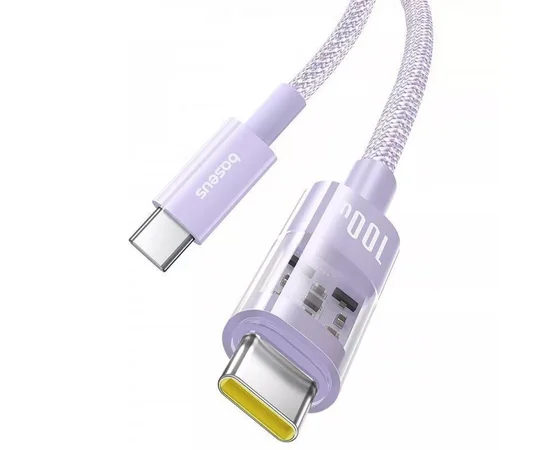 Дата кабель Baseus Gem Fast Charging Type-C to Type-C 100W (1m) (P10373000111) Nebula Purple