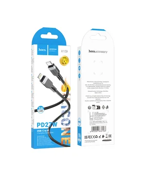 Дата кабель Hoco X109 Energy silicone Type-C to Lightning (1m) Black