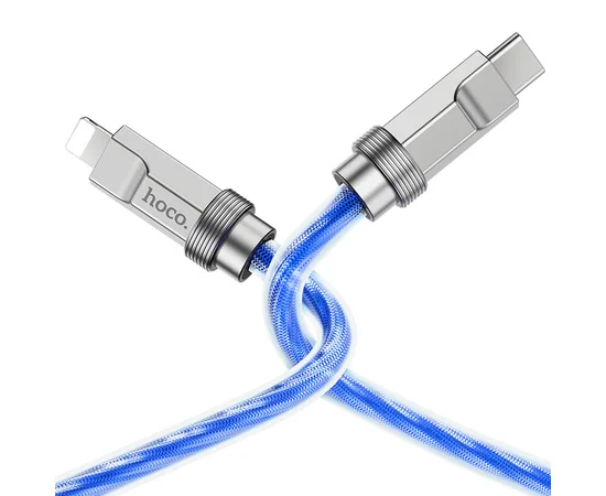Дата кабель Hoco U113 Solid 20W Type-C to Lightning (1m) Blue