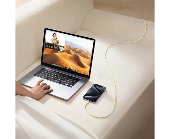 Дата кабель Baseus Discolor Series Fast Charging Type-C to Type-C 100W (1m) (P10374902) Custard Yellow