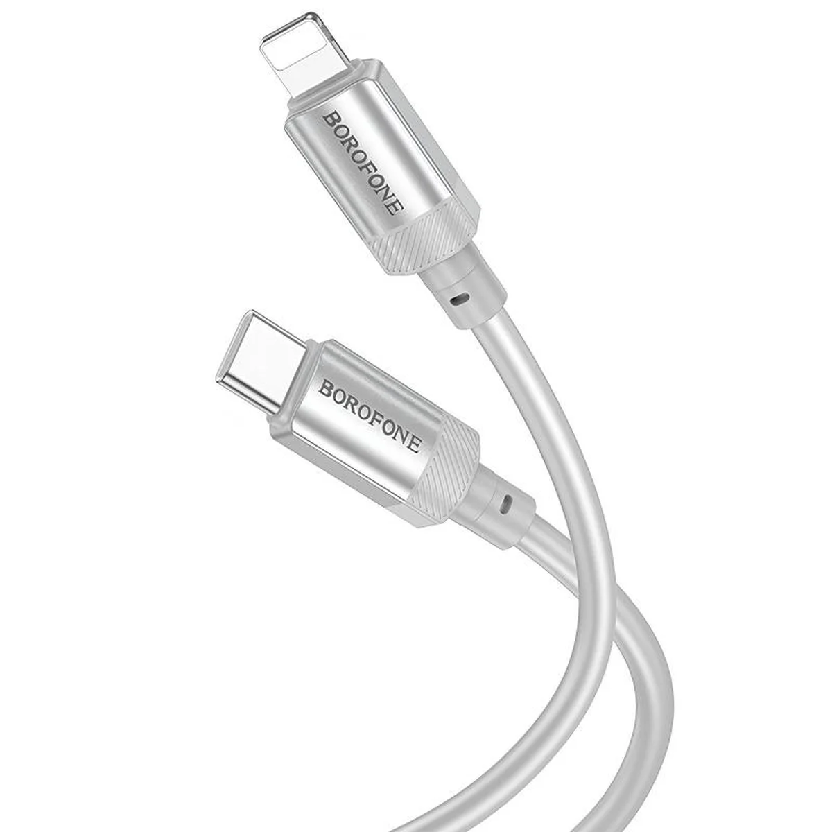 Дата кабель Borofone BX108 Start silicone Type-C to Lightning 27W (1m) Gray